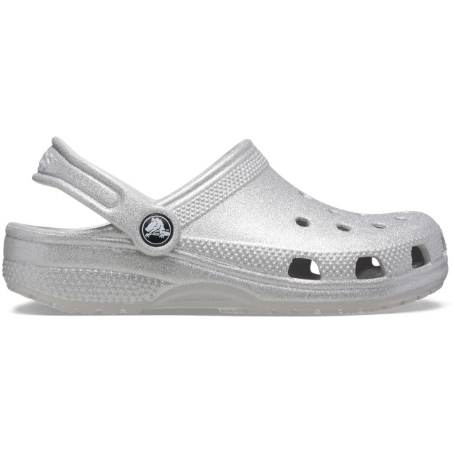 Crocs Classic Glitter Kids Clogs (206993) - Silver Glitter