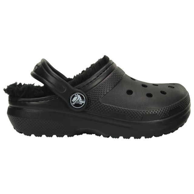 Crocs Classic Lined Kids Clogs (207010) - Black/Black