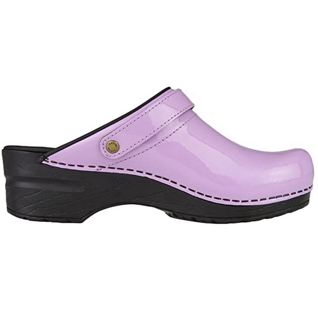 Sanita 'Freya Patent' Flexible Clogs in Purple