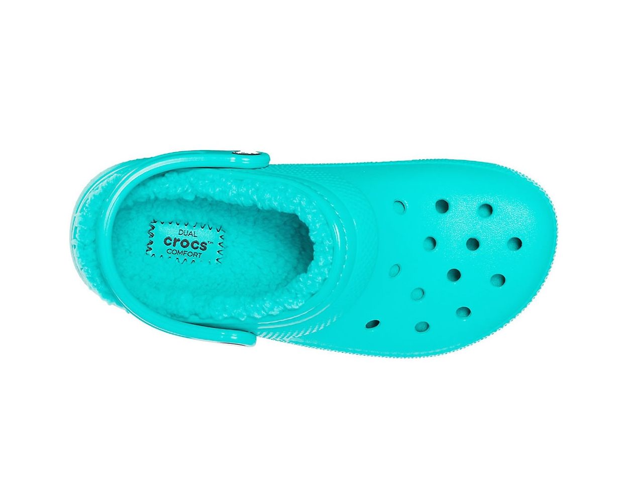 Fuzzy teal crocs outlet