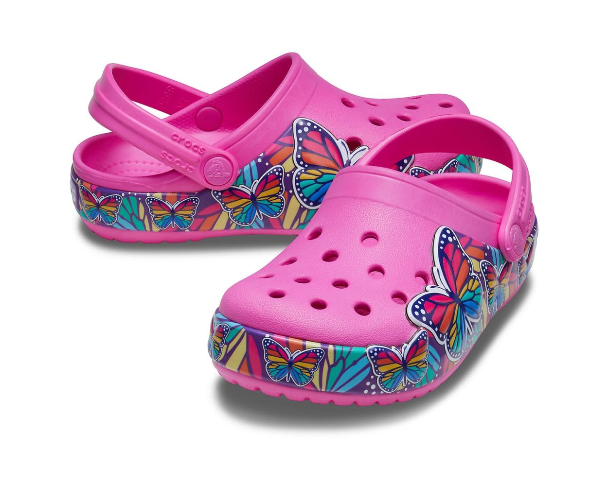 Crocs FunLab Multi Butterfly Band Lights Kids Clog Electric Pink World of Clogs