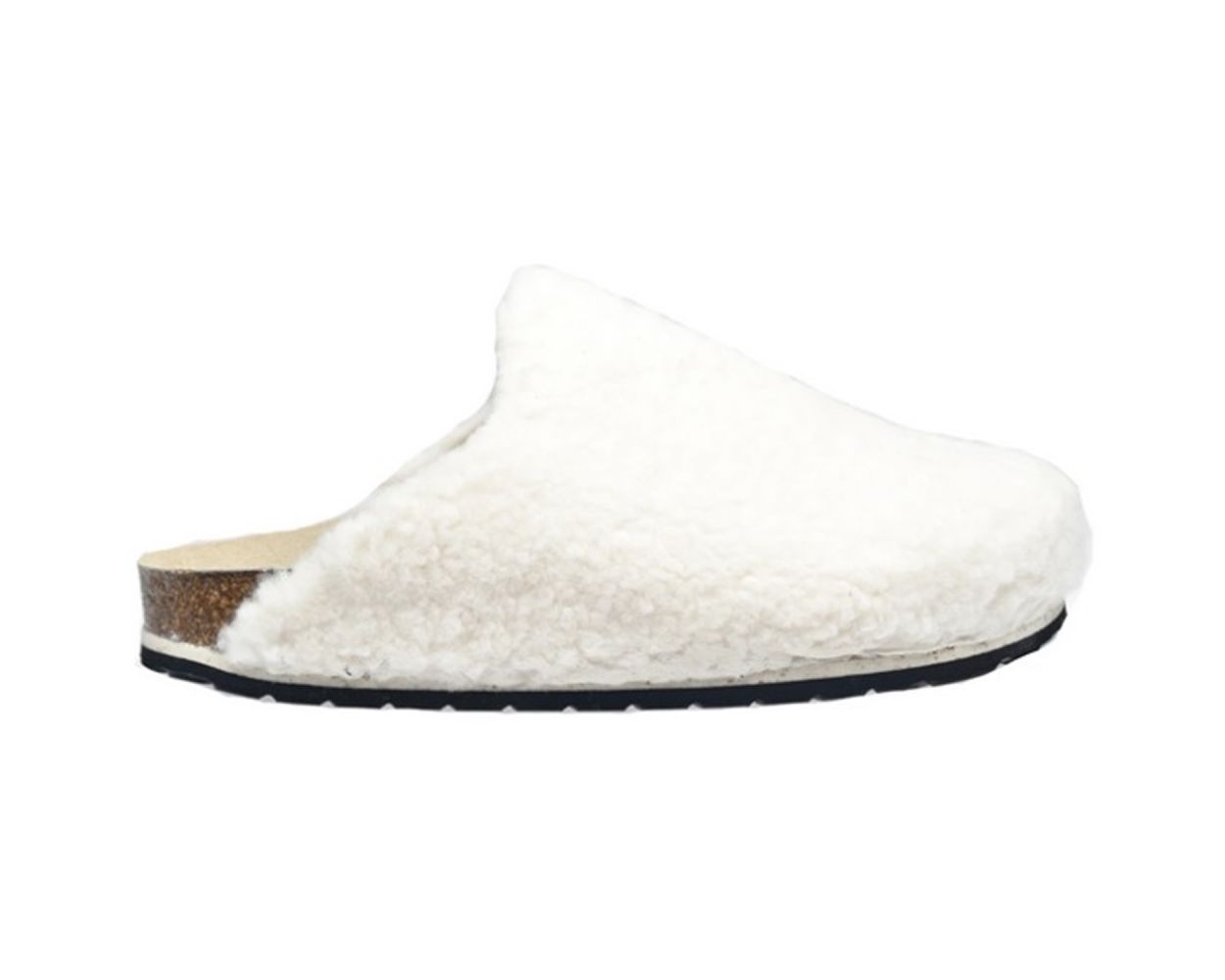 Sanita Saalbach Furry Clog Slippers in Off White 480091 World of Clogs
